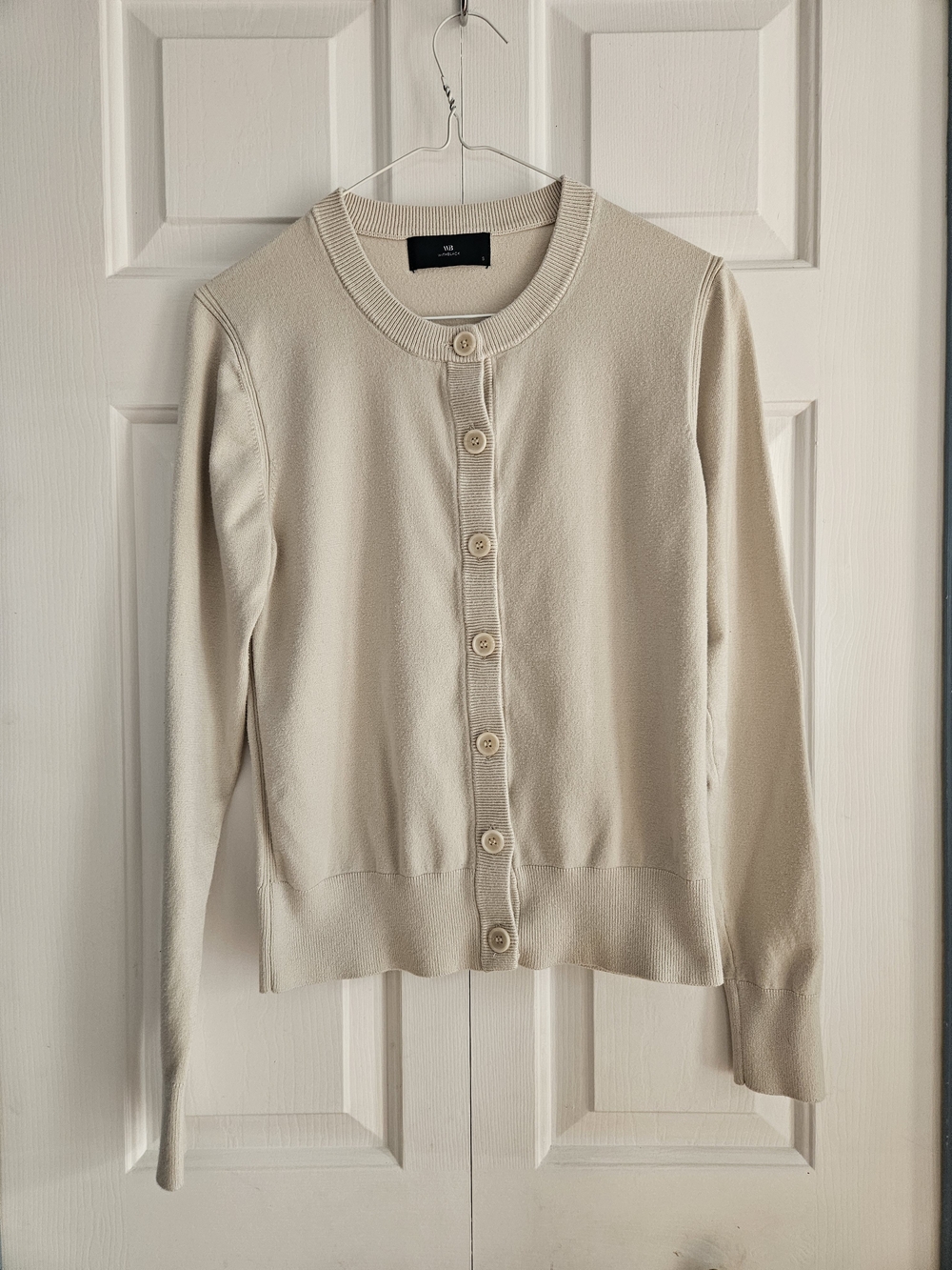 With Black Cream Button-Front Cardigan
